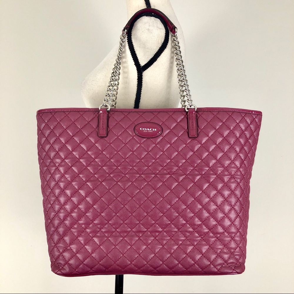 Coach Metro Quilted Leather Chain Tote